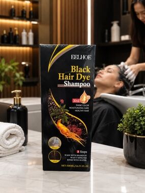 EELHOE Black Hair Dye Shampoo - Black